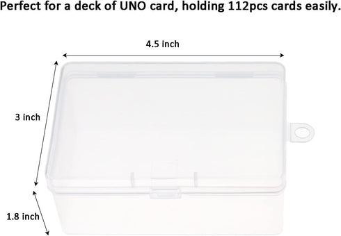 4Pcs Plastic UNO Card Case Box Holder - Designed for 112Pcs Classic Mattel UNO Card Game Storage (NO Cards)