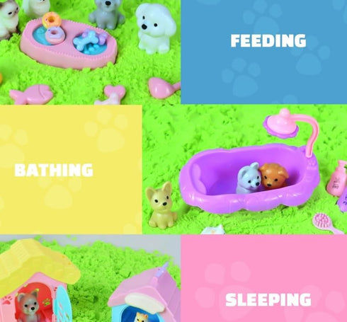 3 4 5 6 7 8 SMILESSKIDDO Sensory Bin - Cat and Dog Play Sand Kit with Green and Red Magic Sand, Pet Sensory Box, Role