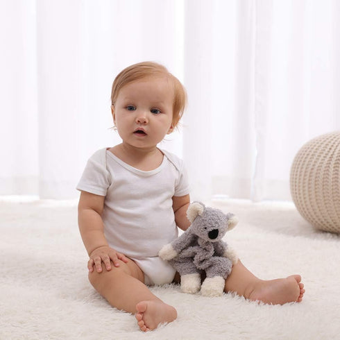 Apricot Lamb Stuffed Animals Security Blanket, Gray Koala Infant Nursery Character Blanket, Luxury Snuggler Plush (Gray