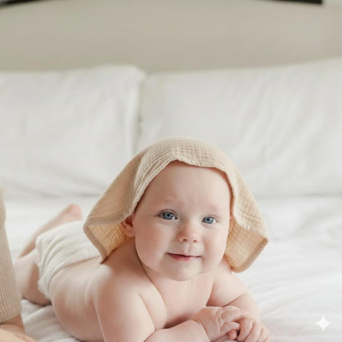 Pack 8, 11"x11", Muslin Baby Washcloths for Newborns, of Super Soft Cotton, Absorbent and Gentle, Baby Cotton Wipes