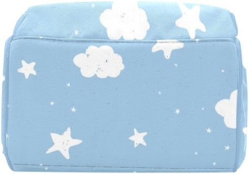 NZOOHY Backpack Mommy Backpack Moon Star Cloud Blue Personalized Diaper Bag Multi-Function Custom with Name Large