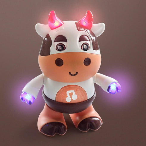 3 1+, 3+ Electric Dancing Cow Light up Musical Cow Plastic Dancing Toys Baby Animal Sounds Toys Toddler Sensory