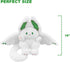 PEACH CAT 16" Cute White Bat Bunny Plush Pillow - Kawaii Rabbit Stuffed Animal for Kids