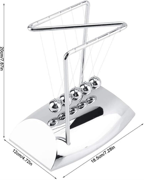 Z-Shape Newton's Cradle Balance Ball, Classic Metal Pendulum Balls Physics Science Ornaments for Desk Decor