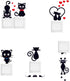 Removable Switch Sticker, 5 Pcs Cute Cartoon Black Cats Wall Sticker, Light Switch Decor for Home