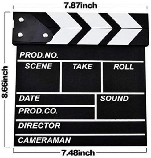 Wooden Clapboard Director Film Movie Cut Action Scene Slateboard, Small-Black