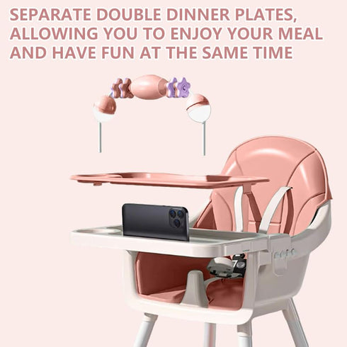 Nawahev Portable High Chair,High Chairs for Babies and Toddlers,Multi-Use Easy Clean Baby High Chair with Lock Wheels