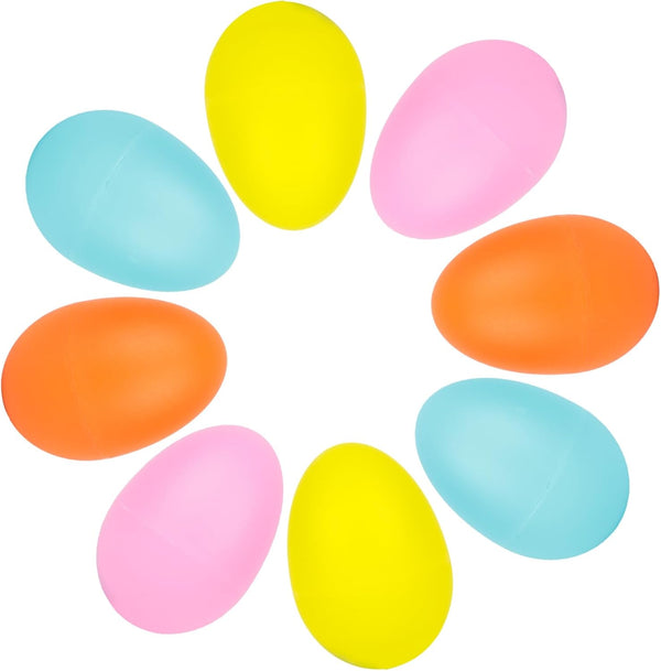 LovesTown 8PCS Plastic Egg Shakers Set, Musical Egg Maracas for Kids Toys Music Learning