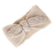 Utaly Winter Cute Kids Baby Girls Knit Rabbit Knotted Headband Earwarmer (Beige + Tan, Stretchy)