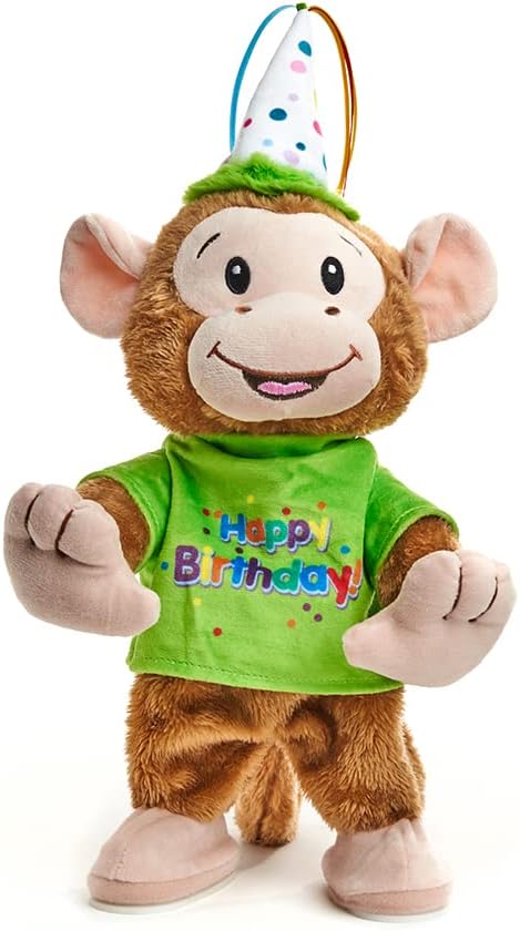 Cuddle Barn - Birthday Bash Brett | Animated Stuffed Animal Monkey Plush
