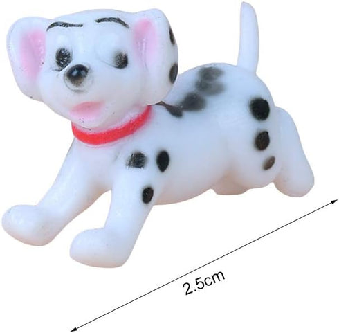 Dollhouse Family Set, Mini Animal Figures for 1:12 1:6 Scale Doll House, 6 Mini Plastic Dalmatians