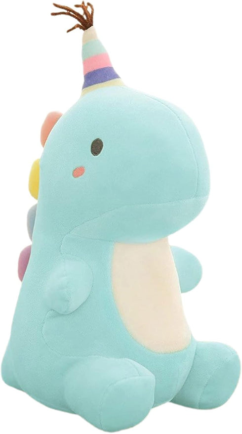 VHYHCY Cute Dinosaur Stuffed Animal Plush Toy, Soft Dino Plushies for Kids, Blue, 13.8 Inch