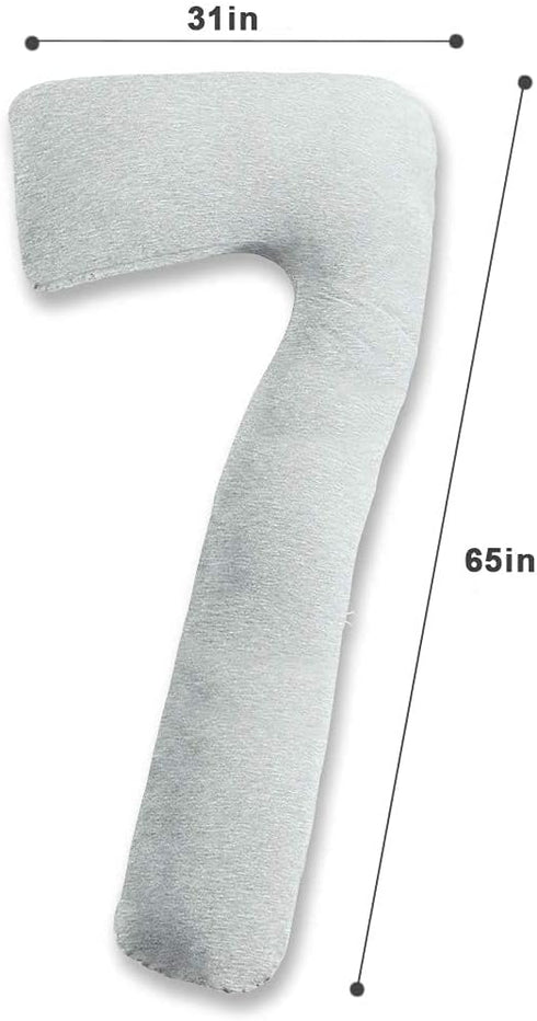 AngQi L-Shaped Body Pregnancy Pillow - Gray Jersey Cover