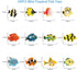 RCOMG 24PCS Tropical Fish Toys Set, Plastic Sea Creatures Figurines, Educational Ocean Animal Figures for Kids Party
