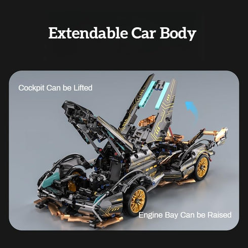Sets 1:14 8-12 12-16,14 14+ Chodia Sport Racing Car Building Block for Adults, Race Supercar Toys Kits with LED