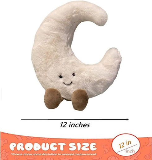 JOSON Sun Shaped Plush Toys, Soft Bedside Sofa Pillows for Home Decoration, Birthday Gifts for Children and Girls (Moon)