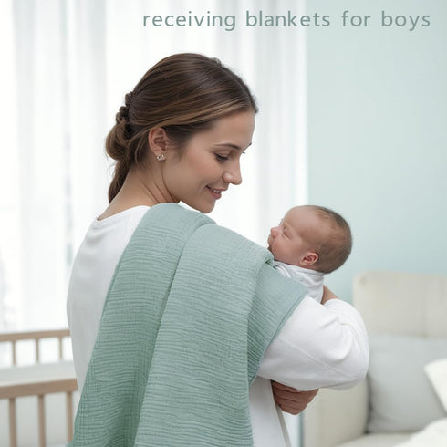 47x47 Inch 3 Pack, Muslin Swaddle Blankets for Newbron, Receivig Blankets for Boys, Large Soft Brethable Lightweight