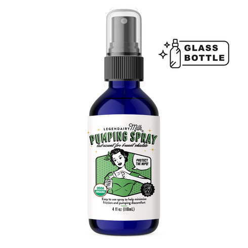 4 oz., Legendairy Milk Pumping Spray Helps Sore Nipples & Clogged Ducts, Organic Lubricant for Breast Shields