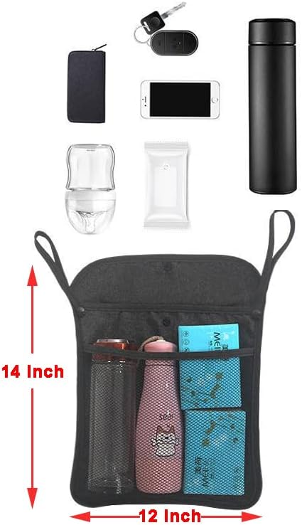 Baby Stroller Organizer,Black,Umbrella stroller organizer,Extra pockets to store snacks/wipes items,Holds water bottles, toddler sweat shirt etc (Black)