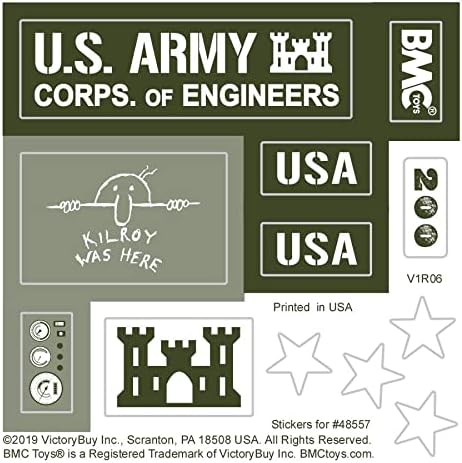 BMC Bulldozer Building Playset - Classic Army Corps of Engineers Plastic Army Men
