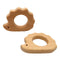 2pcs Natural Wooden Hedgehog Teething Pendant, Pure Beech Wood Animal Teether Shape for Handmade Accessories