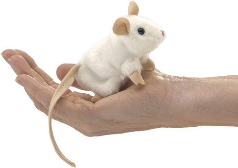 Folkmanis Mini White Mouse Finger Puppet - One Size