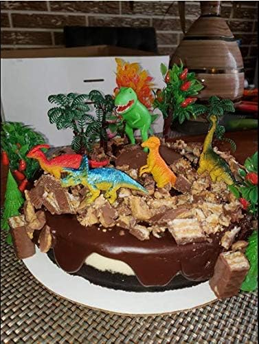 OrgMemory 27pcs Dinosaurs Trees Cake Decorations, Mini Dinosaur Toys for Crafts or Cake