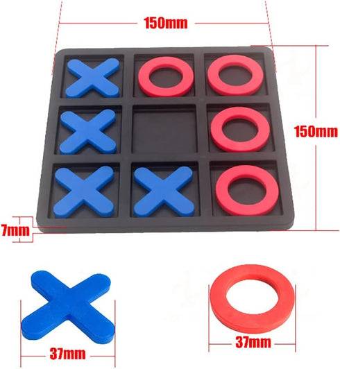 Tic Tac Toe Board Game, Classic Family Game, Children's Plastic Tic Tac Toe Game, Board Size 15 x 15 cm