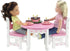 14 Set 2 14-15" Emily Rose Doll Dining - Pink & White Kitchen Table with Chairs - Star Collection Wooden Furniture