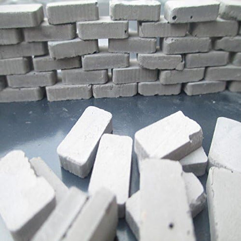 250pcs Mini Brick Building Set - Dollhouse Miniature Bricks Model (Grey, 1:35)