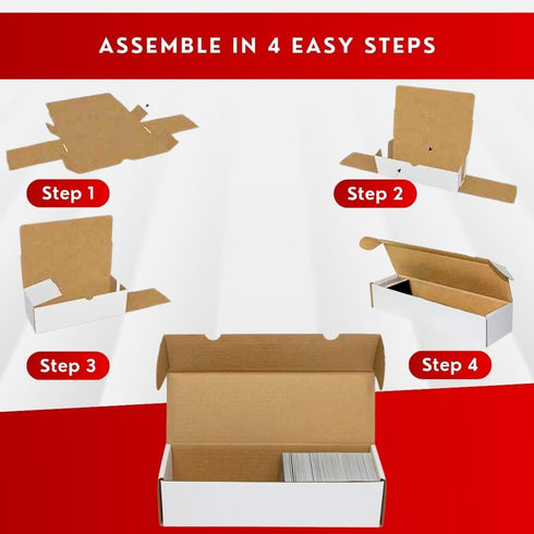 (3) Premium 800 Count Storage Box Trading Card Storage Box Cardboard Perfect Baseball Card Storage Box - MADE IN USA
