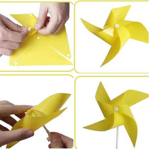 50 Pcs Pinwheels, Wind Spinners and Party Favors for Kids, Outdoor Decorative Pinwheels for Yard and Garden