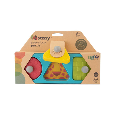 6+ Sassy Eco Peek-a-Boo Puzzle | Made Green with Plant-Based Plastic | STEM Learning Months