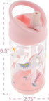 Stephen Joseph Kids Flip Top Water Bottle, 10 oz Tritan BPA Free, Back to School Bottle for Girls & Boys, Blue Dino