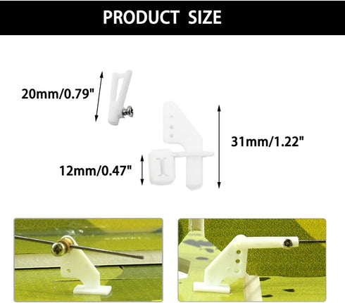 URIMPAVIDO 10PCS 1.2 200mm 10PCS 1.3mm 10PCS x Pushrod with Adjustable Pushrod Connector Linkage Stopper Micro Control
