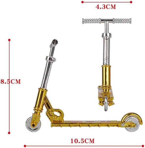 Golden Mini Finger Scooter, Two Wheel Scooter, Children's Educational Toys Fingerboard Skateboard Simulation Toy