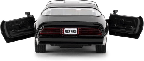 1:36 Pontiac Firebird Toy Car, Diecast Pull Back Model Car, Doors Open, Collection Kids Toy for Ages 3 and Up, Black