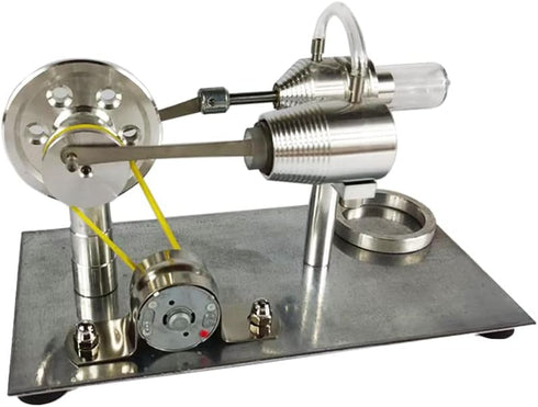 Qing Shuang Stirling Engine Steam Engine Physics Experiment, Educational Toy Generator with Colorful LED