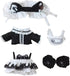 niannyyhouse 20cm Plush Doll Clothes Headdress Shirt Dress Apron Shoes Cat Paw Maid Sets for 8in Dolls (Black)