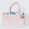 Diaper Caddy Organizer - Baby Pink Curdoroy Baby Storage Bin for Nursery