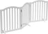 Wooden Dog Gate Foldable Pet Fence, Freestanding Pet Gates for Stairs, 3 Panel 23.6'' Height-White