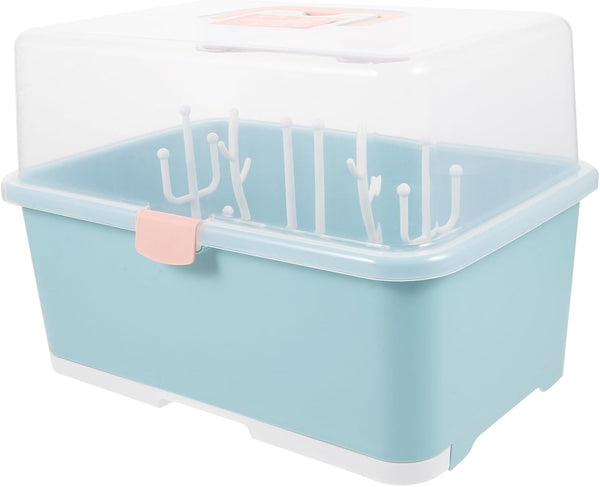 Large Capacity Bottle Drying Box with Pacifier Storage Rack Portable Breastfeeding Supplies