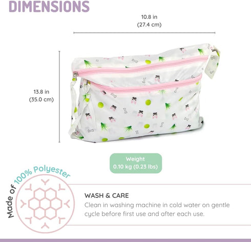 14x11 melii Waterproof Wet & Dry Bag with Handle, for Wet Bathing Suits, Diapers and Potty Training and Dishes