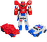 2-in-1 3+ Magnetic Robot Police Car & Fire Truck Transforming Toy - ABS Safe Magnetic Snap-On Action Figure for Kids