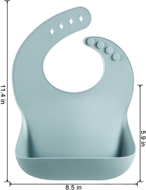 3 Pack PandaEar Silicone Bibs for Babies Toddlers Girls, Adjustable Fit BPA Free Waterproof Bibs with Pocket Food