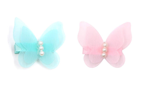 16 Packs Baby Girl Hair Clips Chiffon Butterfly Barrettes Non-slip for Kids Toddlers Hair Accessories