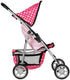 fash n kolor - Deluxe Doll Stroller My First Baby Doll Strollers Toy with Bigger Wheels - Polka Dot Design with Basket