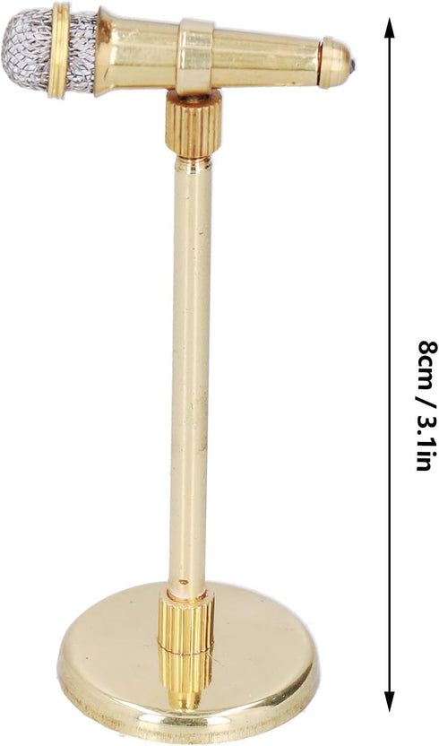 Adjustable Miniature Microphone Model - Musical Instrument Handicraft for 1:12 Action Figures Dollhouse Decor