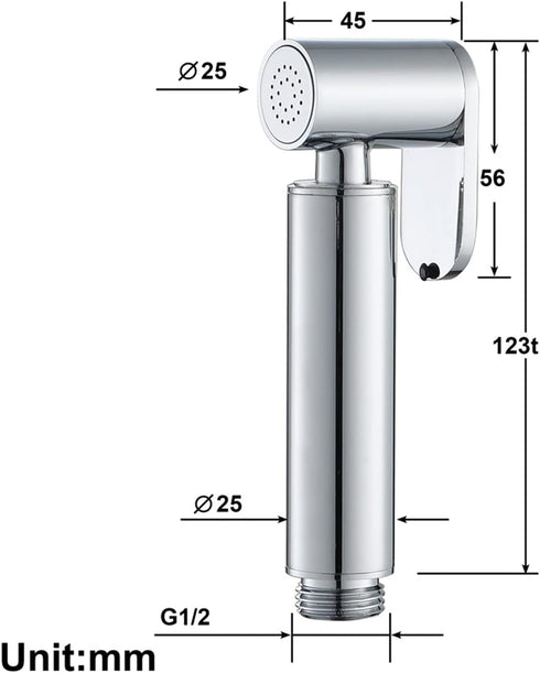 RWYRBNSL HandheldSprayer Brass Chrome Baby Cloth Diaper Sprayer Portable Hand Held ToiletSprayer Head, for Feminine