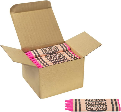 Lucky Art Pink Crayons Bulk - 80 Count Regular Size Single Color